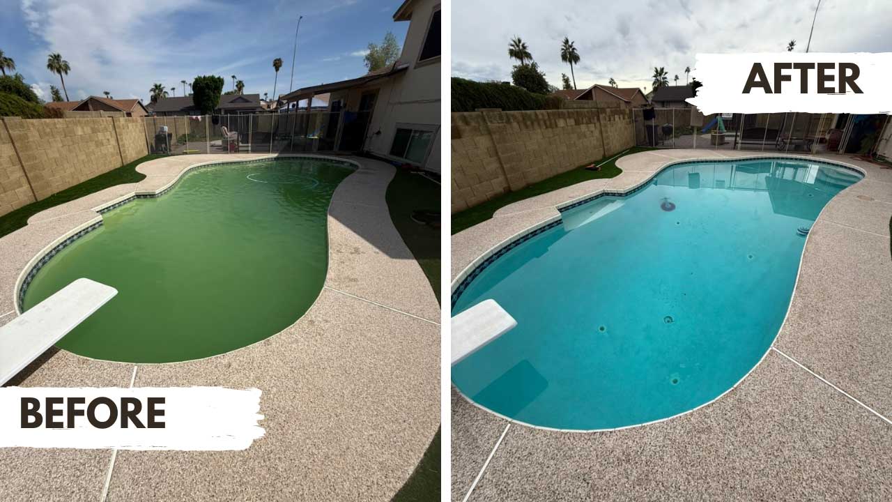 Pool Cleaning in Chandler Before and After